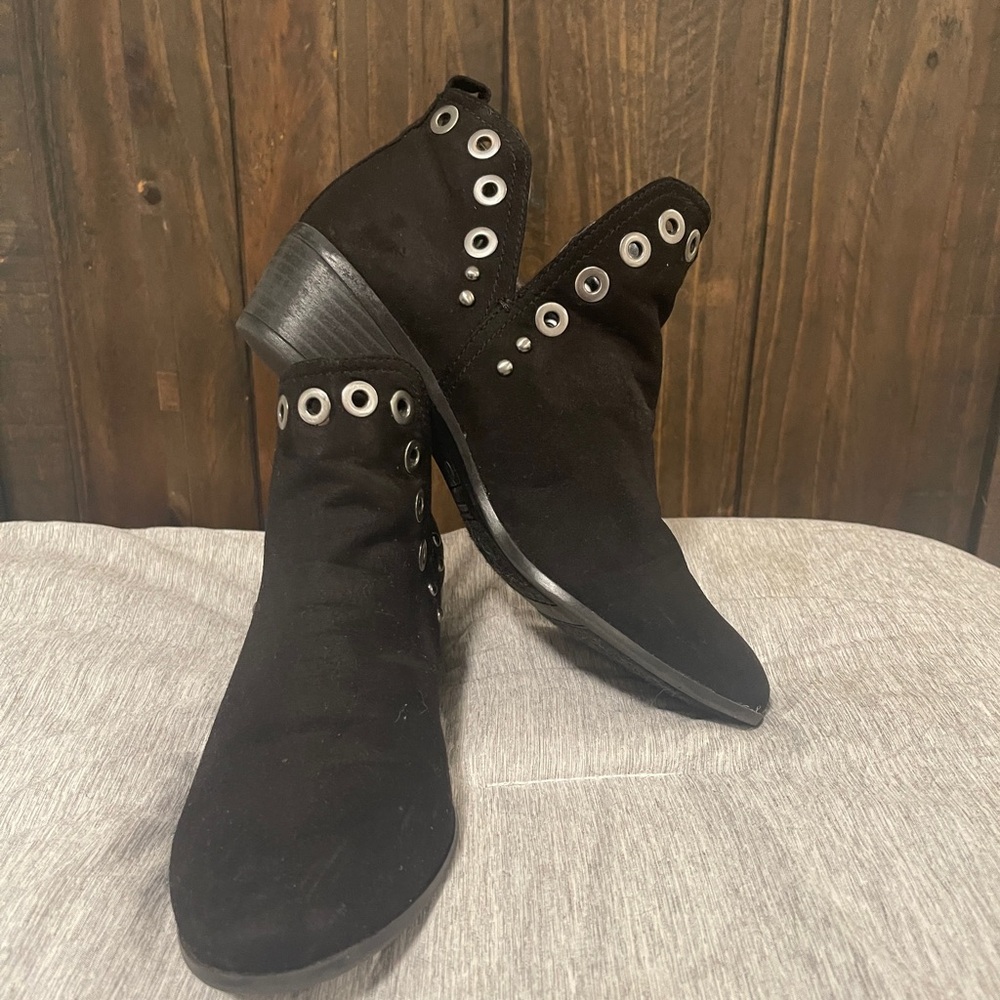 Black Suede Booties - Size 6